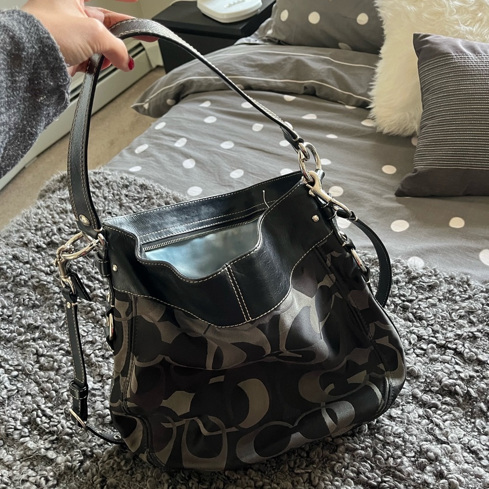 Coach side crossover bag, medium/large, black, used - Picture 4 of 4